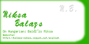 miksa balazs business card